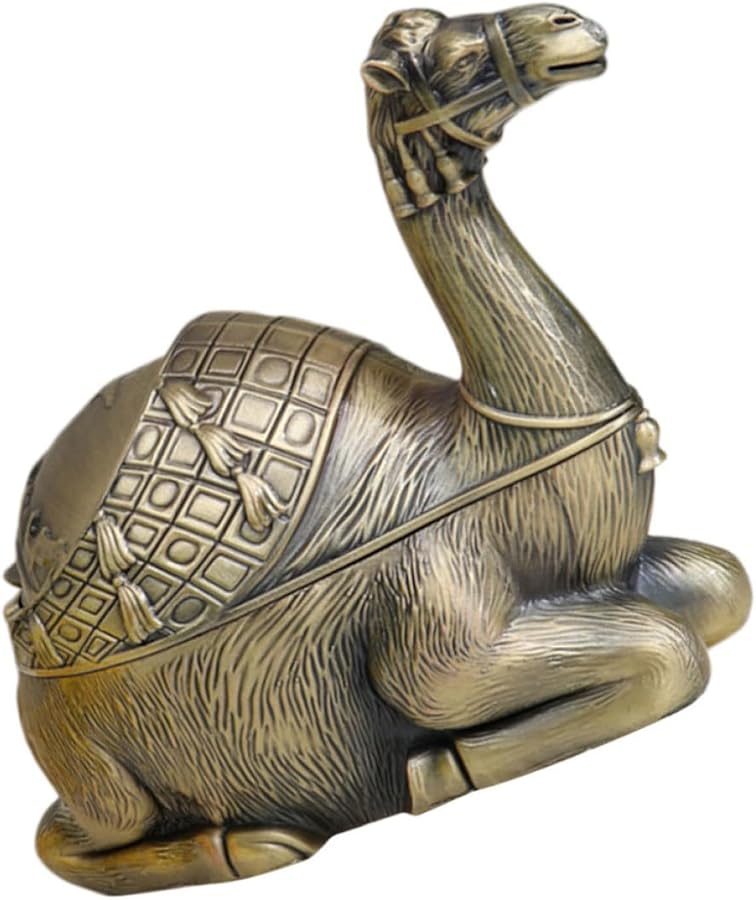 منفضة سجائر معدنية قديمة بغطاء مقاوم للرياح كبيرة بأسلوب ريترو للاستخدام الداخلي والخارجي بدون دخان - Image 1